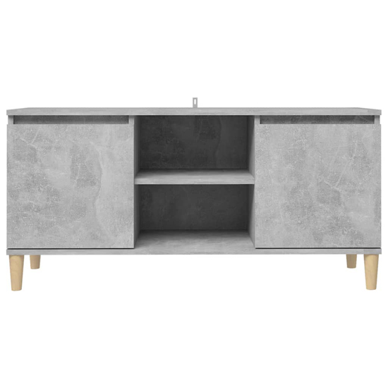 Gafna Wooden TV Stand In Concrete Effect With Solid Wood Legs