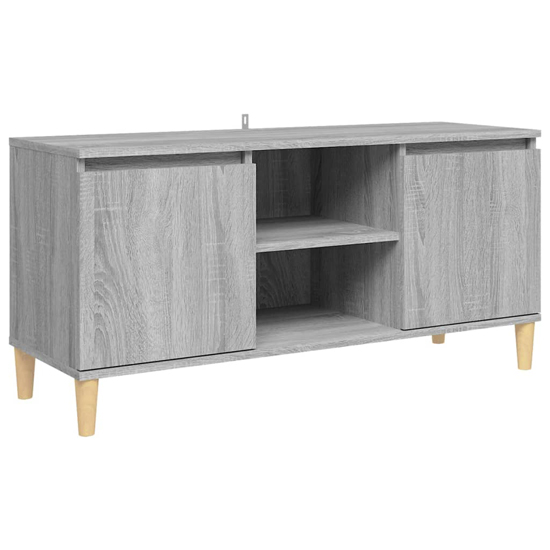 Gafna Wooden TV Stand In Grey Sonoma Oak With Solid Wood Legs