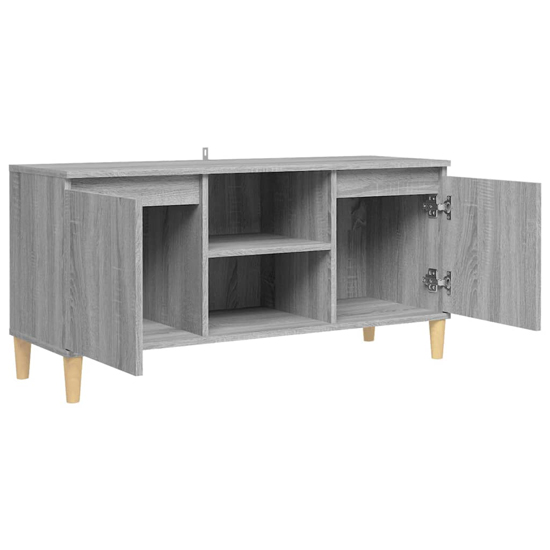 Gafna Wooden TV Stand In Grey Sonoma Oak With Solid Wood Legs