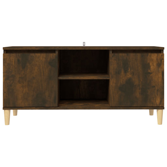 Gafna Wooden TV Stand In Smoked Oak With Solid Wood Legs