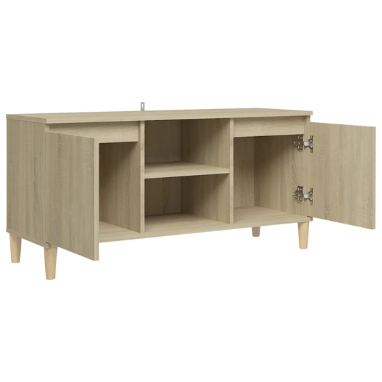Gafna Wooden TV Stand In Sonoma Oak With Solid Wood Legs