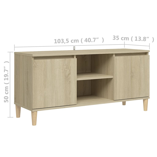 Gafna Wooden TV Stand In Sonoma Oak With Solid Wood Legs