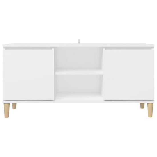 Gafna Wooden TV Stand In White With Solid Wood Legs