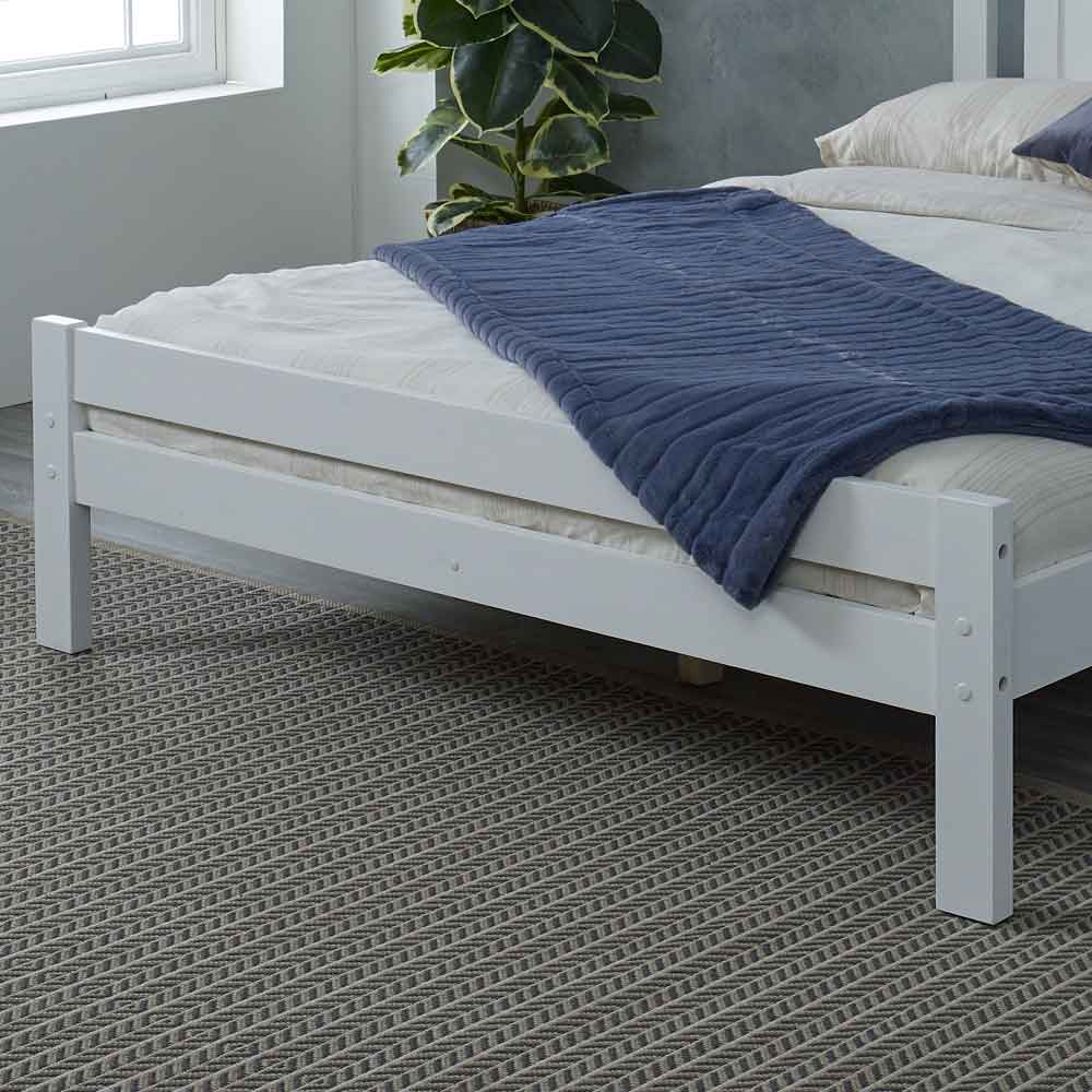 Gail Wooden Double Bed In White