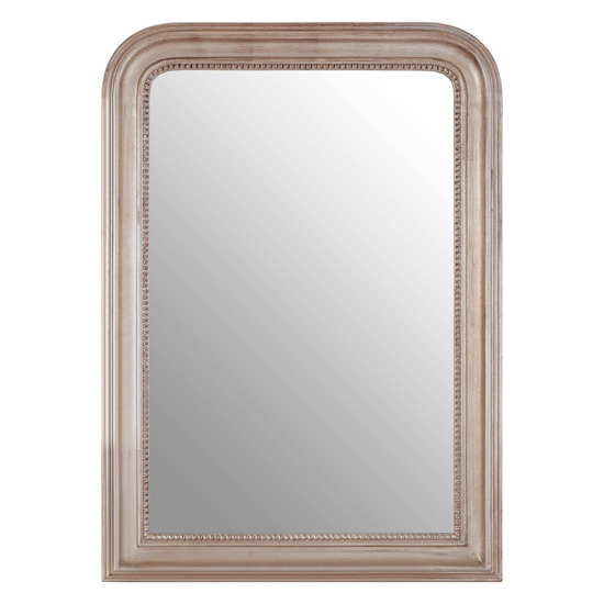 Gaita Rectangular Wall Bedroom Mirror In Matte Silver Frame