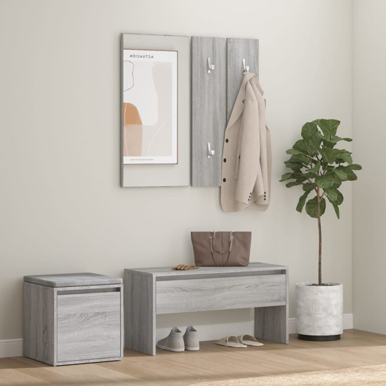 Read more about Gaius wooden hallway furniture set in grey sonoma oak