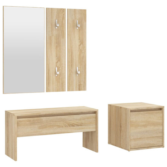 Gaius Wooden Hallway Furniture Set In Sonoma Oak_3