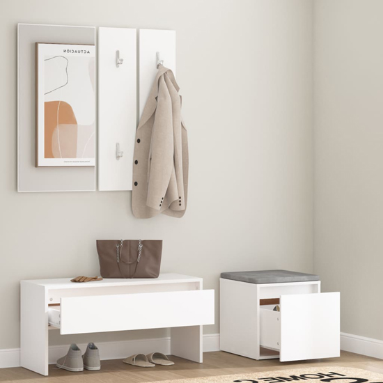 Gaius Wooden Hallway Furniture Set In White_2