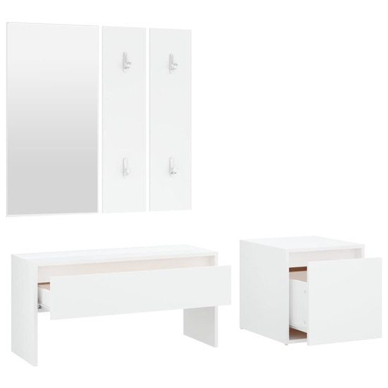 Gaius Wooden Hallway Furniture Set In White_4