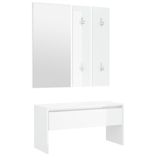 Gaius High Gloss Hallway Furniture Set In White Furniture in Fashion