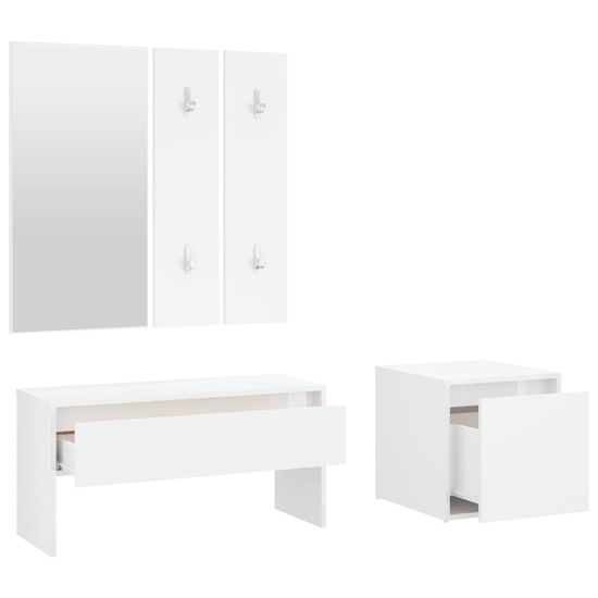 Gaius High Gloss Hallway Furniture Set In White Furniture in Fashion