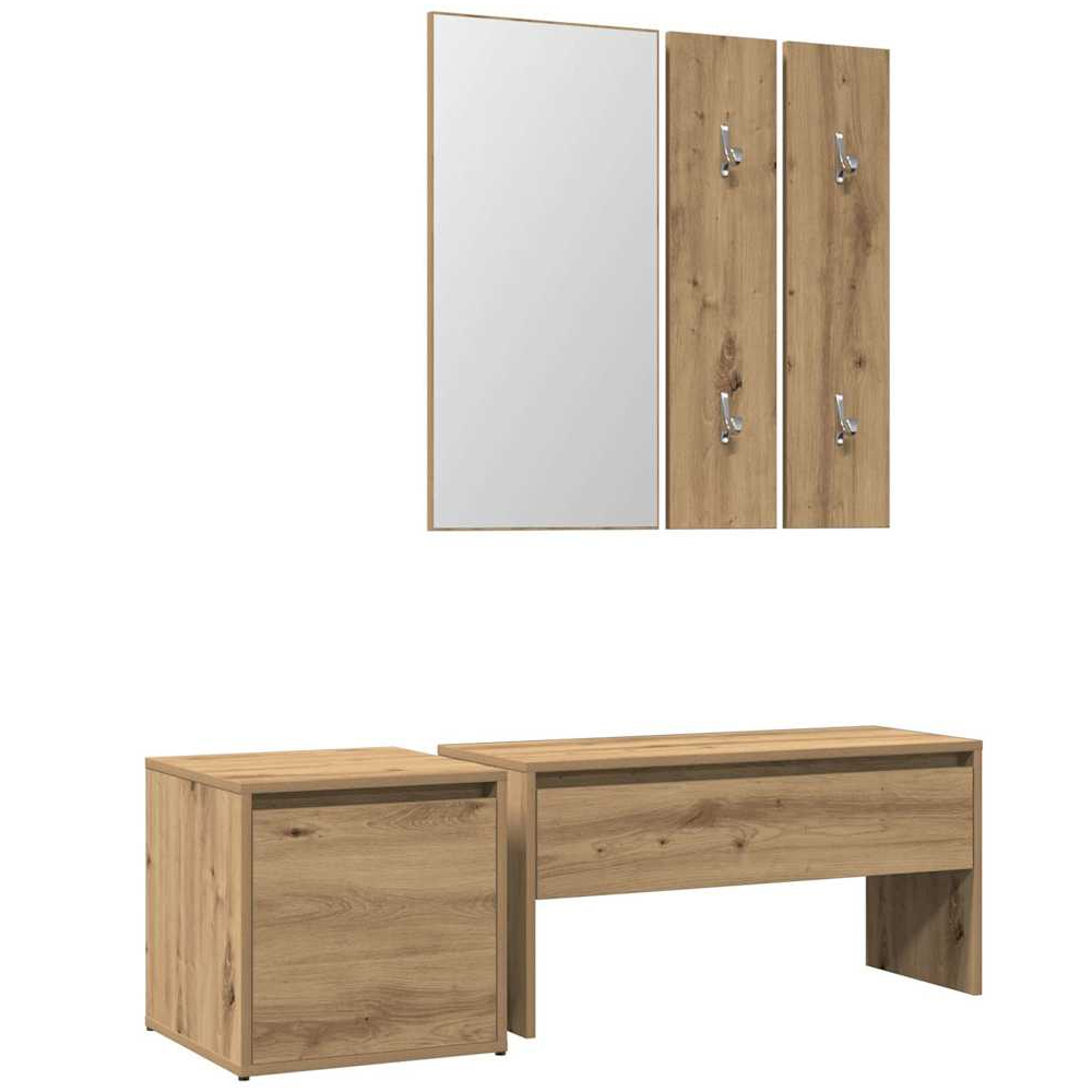Gaius Wooden Hallway Furniture Set In Artisan Oak
