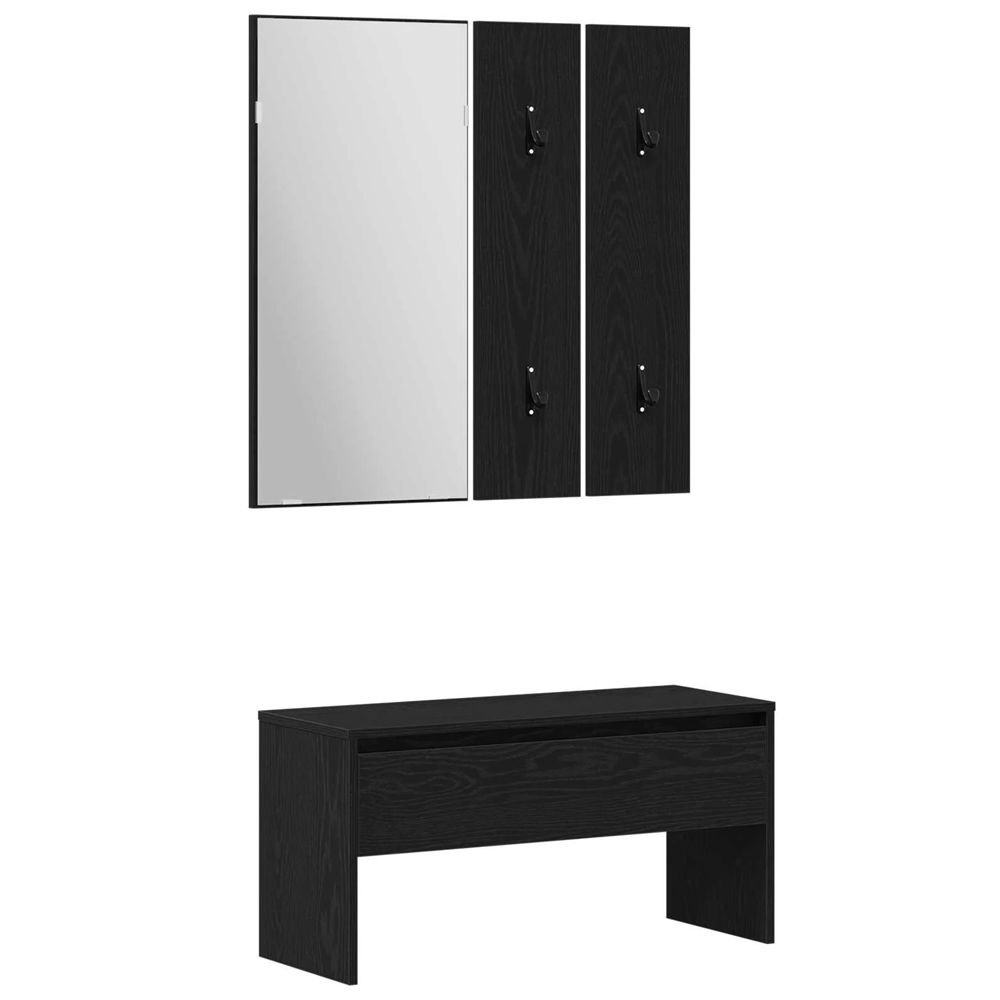 Gaius Wooden Hallway Furniture Set In Black