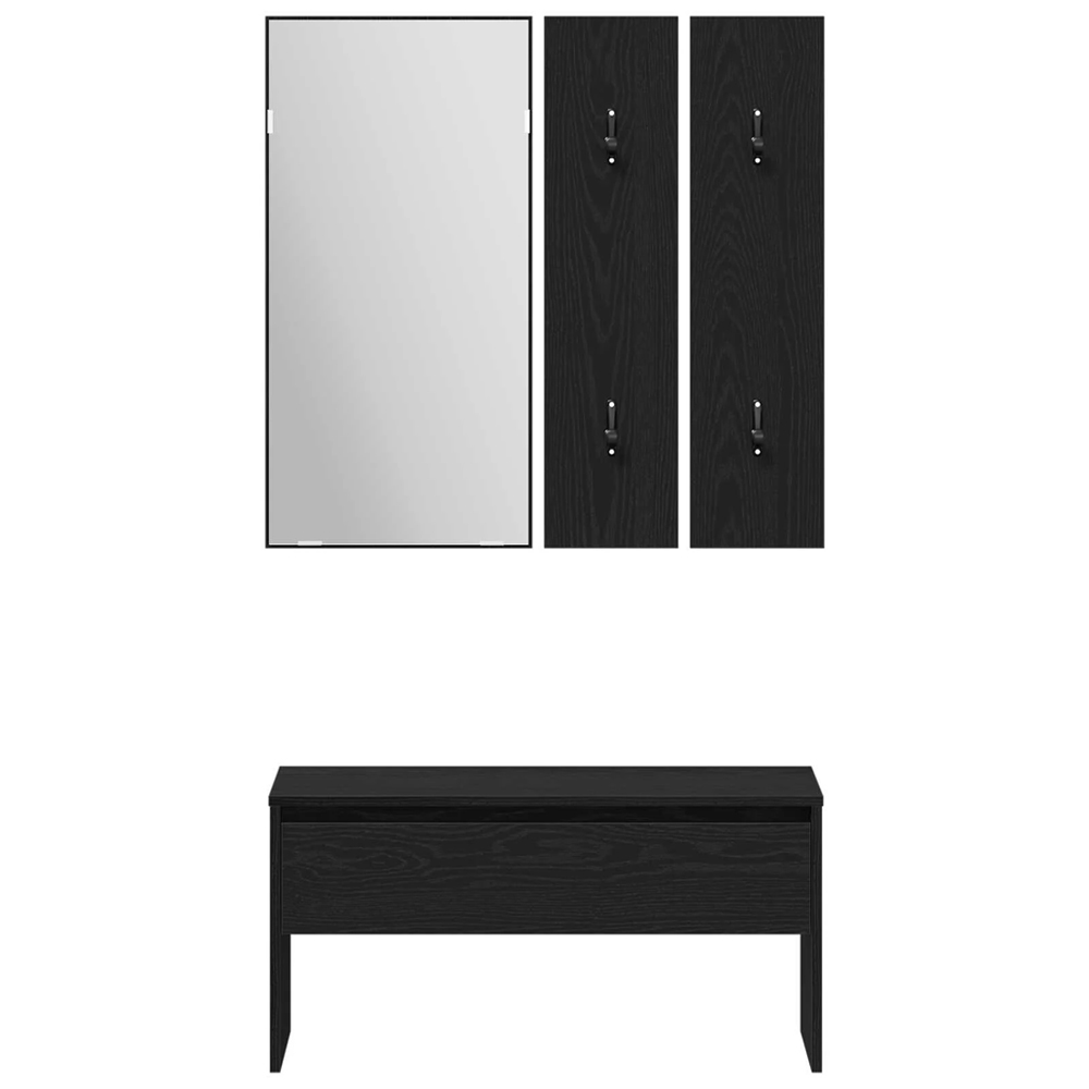 Gaius Wooden Hallway Furniture Set In Black