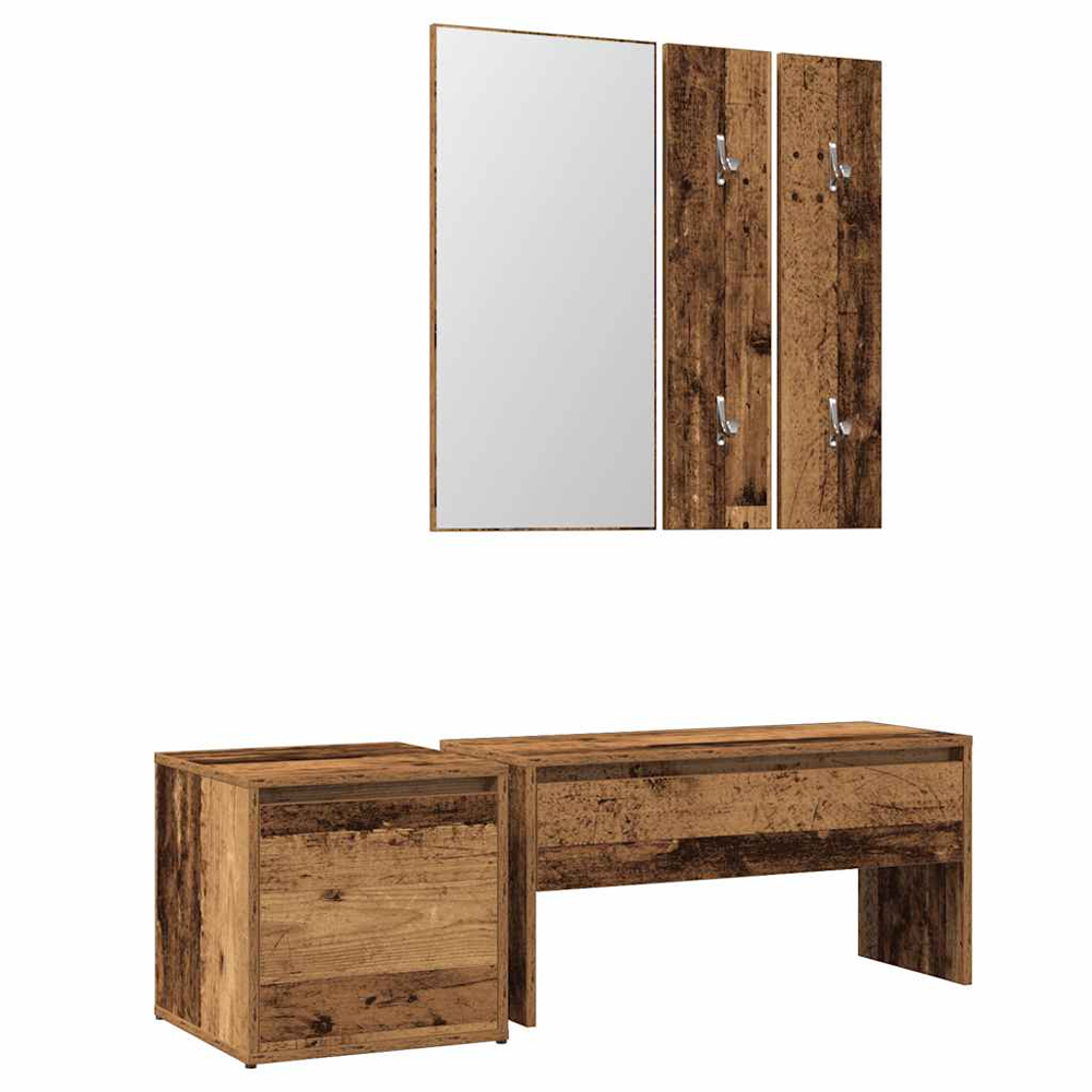 Gaius Wooden Hallway Furniture Set In Brown