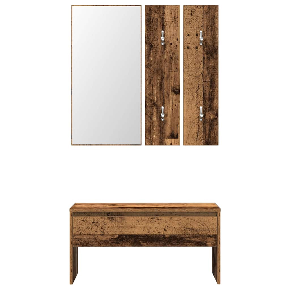 Gaius Wooden Hallway Furniture Set In Brown