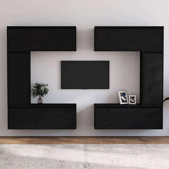 Read more about Gaiva solid pinewood entertainment unit in black