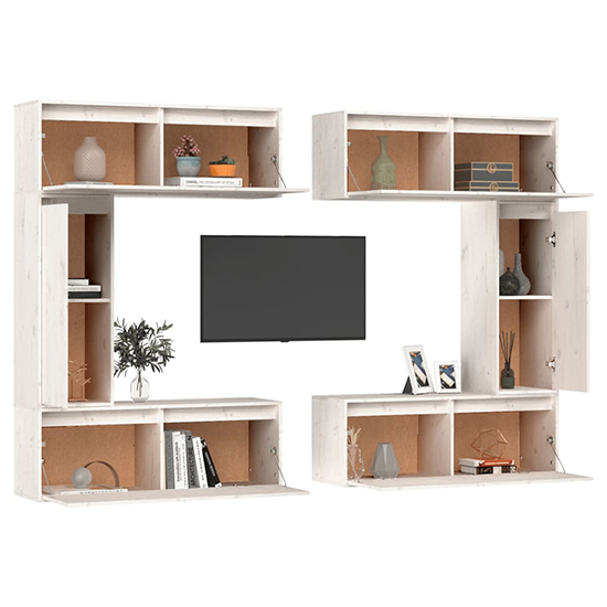 Gaiva Solid Pinewood Entertainment Unit In White