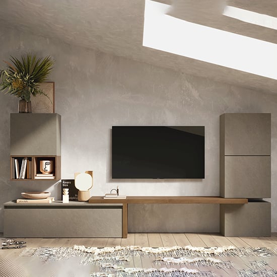 Read more about Gaiva wooden entertainment unit in clay and mercure