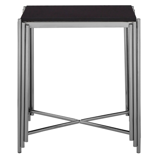 Gakyid Square Granite Top Side Table With Stainless Steel Frame
