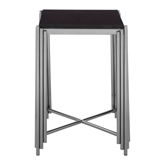 Gakyid Square Granite Top Side Table With Stainless Steel Frame