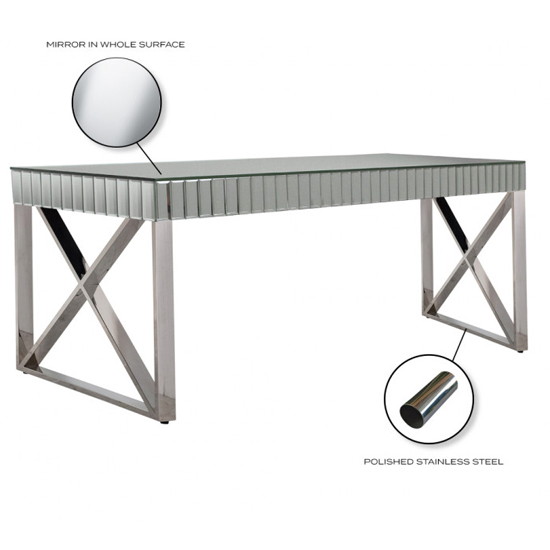 Gala Mirrored Wooden Dining Table In Silver_3