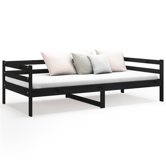 Galam Solid Pine Wood Day Bed In Black Furniture in Fashion