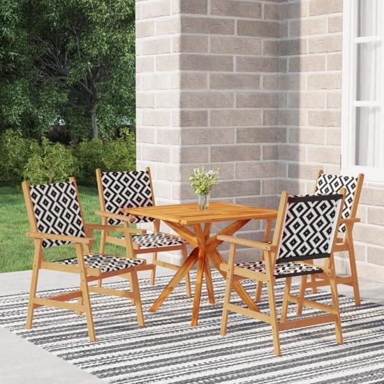 Product photograph of Galatia Solid Wood 5 Piece Square Garden Dining Set In Acacia from Furniture in Fashion