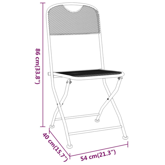 Galax Large Round Metal Mesh 3 Piece Dining Set In Anthracite
