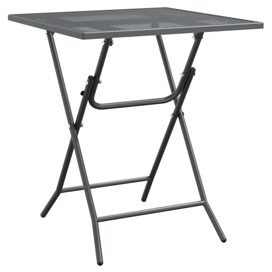 Galax Small Square Metal Mesh 3 Piece Dining Set In Anthracite