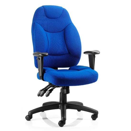 Photo of Galaxy fabric office chair in blue with arms