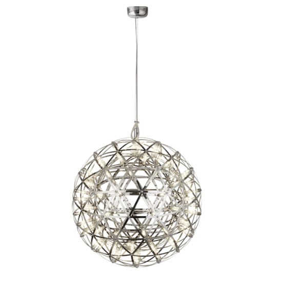 Photo of Galaxy led metal big ball pendant light in chrome