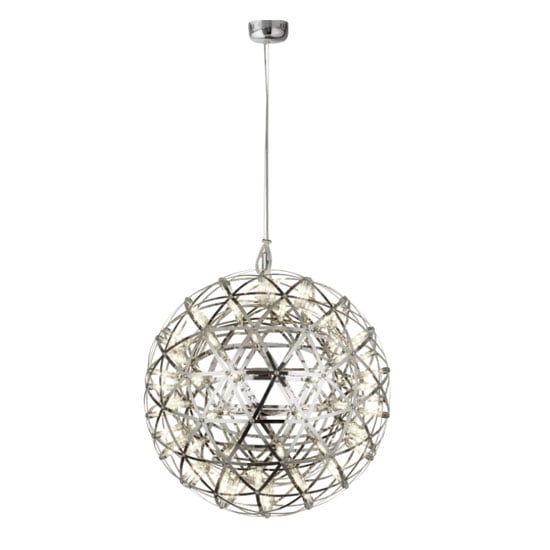Product photograph of Galaxy Led Metal Small Ball Pendant Light In Chrome from Furniture in Fashion