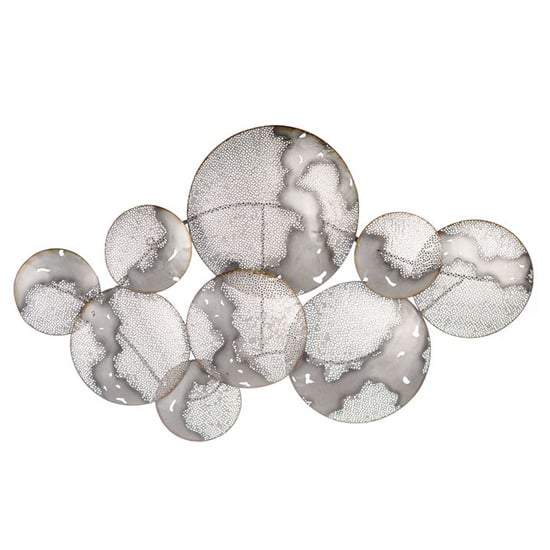 Product photograph of Galaxy Metal Wall Art In Grey And Silver from Furniture in Fashion