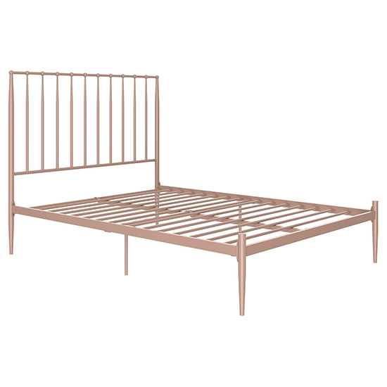 Galdesa Modern Metal Double Bed In Millennial Pink_3