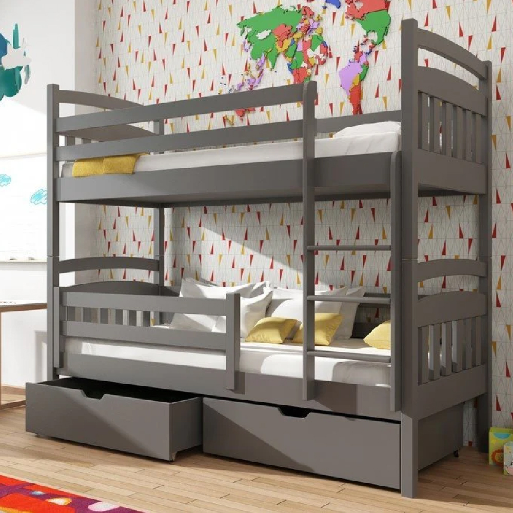 Read more about Galena wooden bunk bed with bonnell mattress in graphite