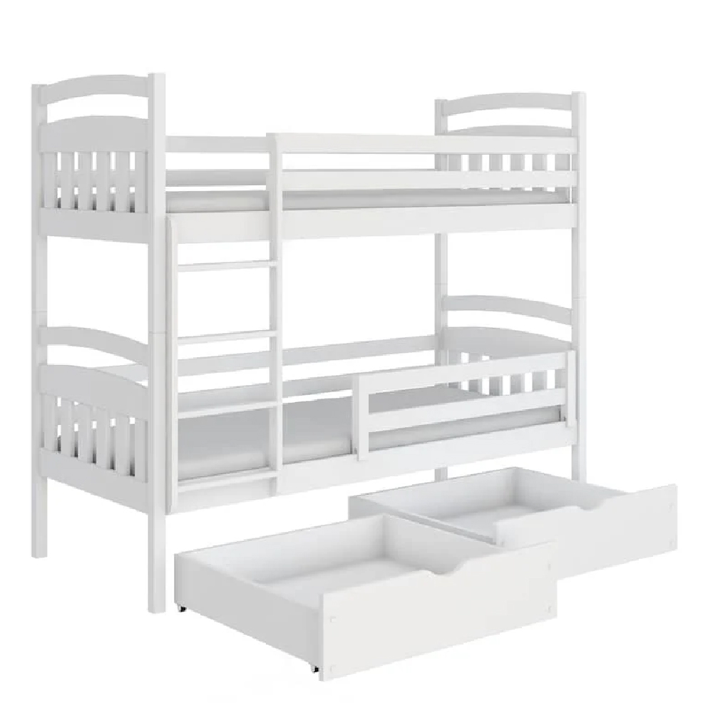 Galena Wooden Bunk Bed With Bonnell Mattress In Matt White
