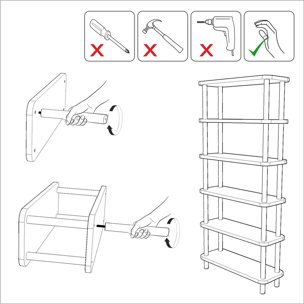 Galeo Wooden Shelving Unit With 5 Shelves In Atlantic Pine And Black