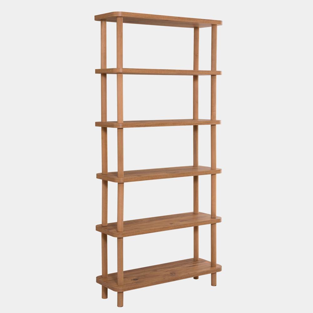 Galeo Wooden Shelving Unit With 5 Shelves In Atlantic Pine