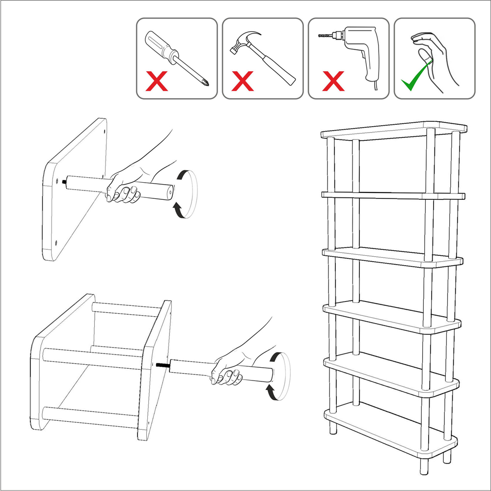 Galeo Wooden Shelving Unit With 5 Shelves In Atlantic Pine