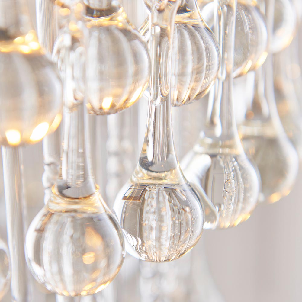 Galesburg Clear Glass Pendant Ceiling Light In Antique Brass