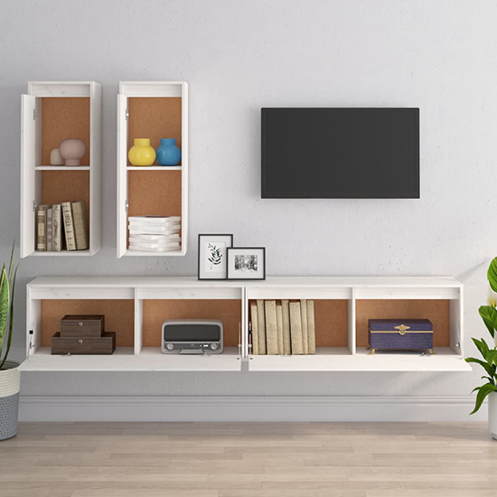 Galilee Solid Pinewood Entertainment Unit In White