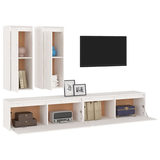 Galilee Solid Pinewood Entertainment Unit In White