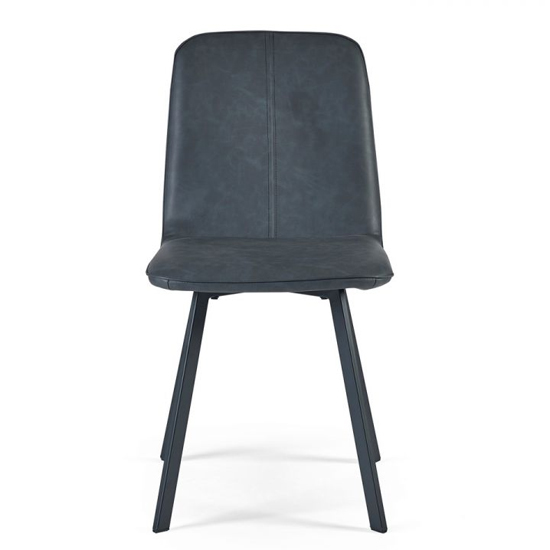 Galileo Antique Black Faux Leather Dining Chairs In Pair Furniture in Fashion