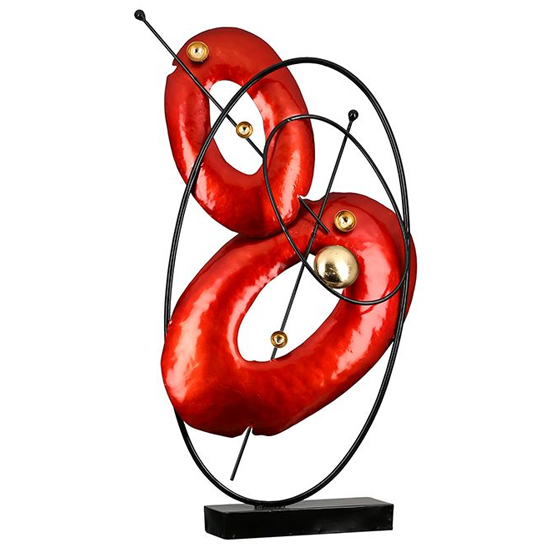 Product photograph of Gallery Metal Sculpture In Red And Black from Furniture in Fashion