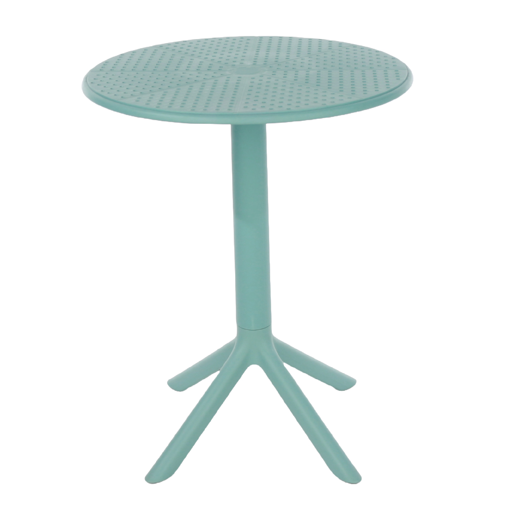 Gallipolis Plastic Bistro Dining Table With 2 Chairs In Blue