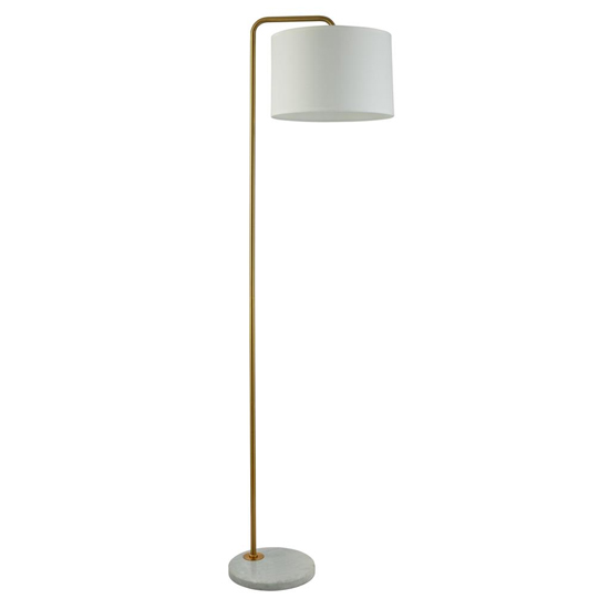 Gallow White Fabric Shade Floor Lamp With Marble Base In Gold_3