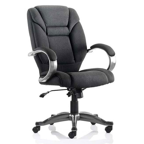 Product photograph of Galloway Fabric Executive Office Chair In Black With Arms from Furniture in Fashion