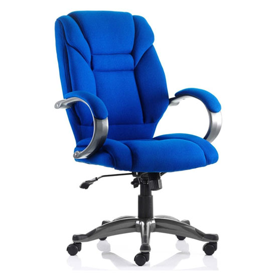 Read more about Galloway fabric executive office chair in blue with arms