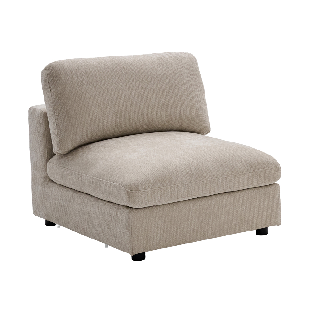 Galnor Fabric Armless Chair in Biscuit